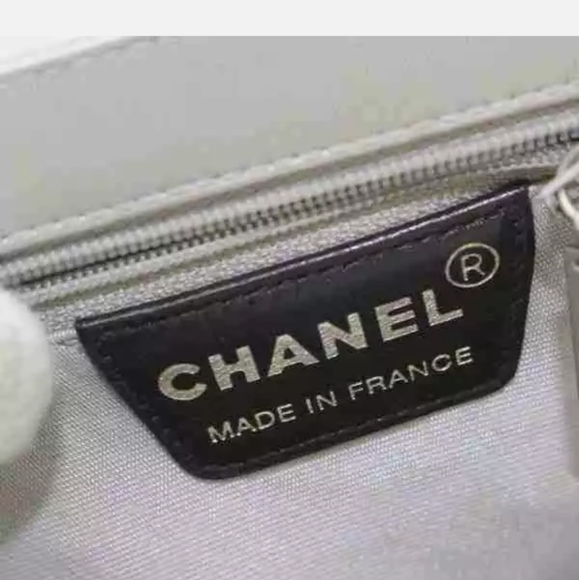 CHANEL Silver Nylon Tote W/ Metal Handles - Picture 3 of 7